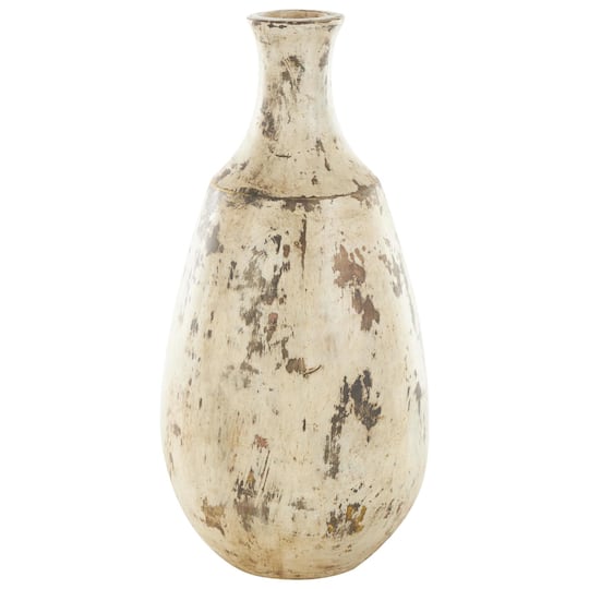 Brown Ceramic Antique Style Distressed Vase